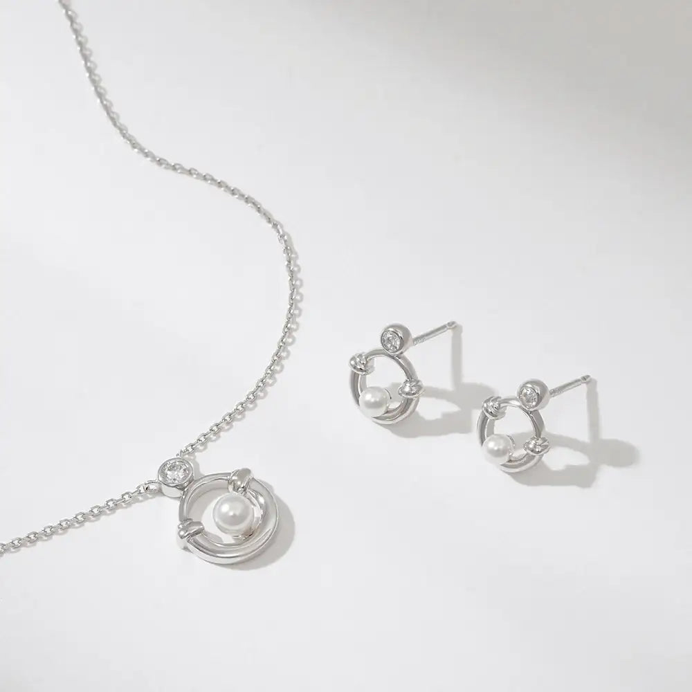 OST - Lucky Rock Horseshoe Stone Pearl Earring - OST - Jewelry - Harumio
