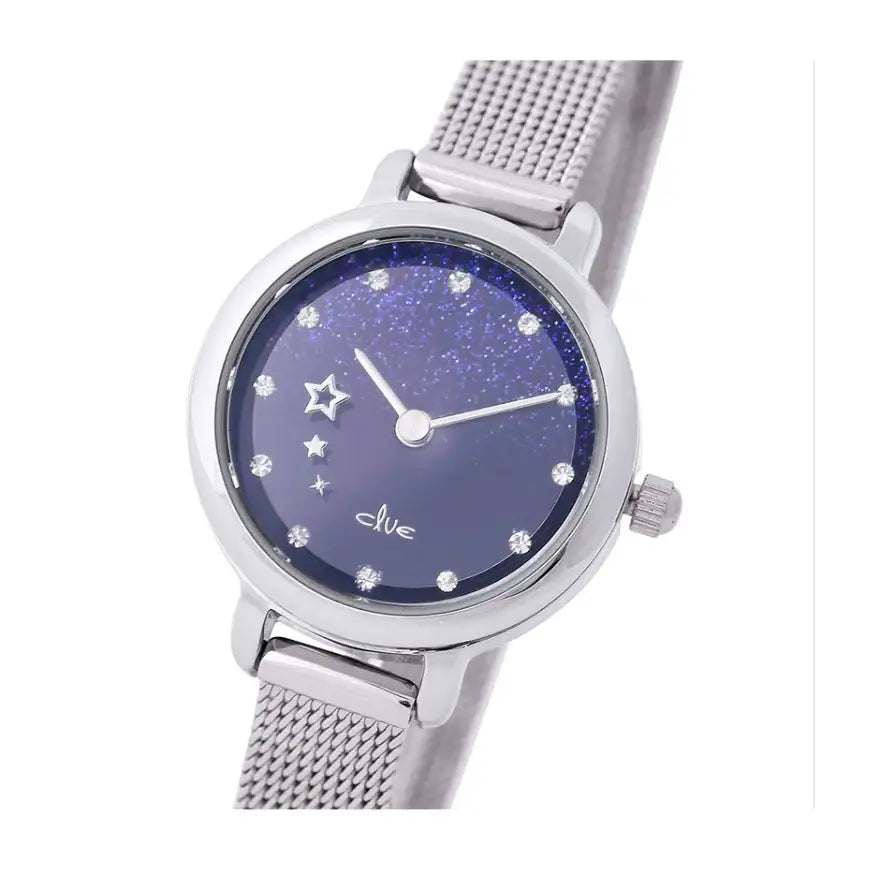 CLUE - Holiday Glitter Night Sky Silver Mesh Watch - CLUE - Watches - Harumio