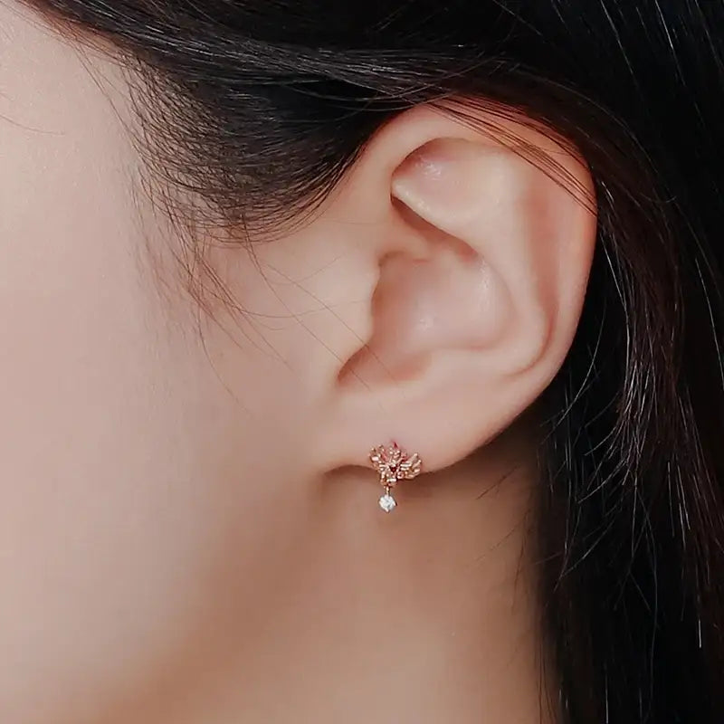 Saint Tail x Clue - Angel Wing Cross 10K Gold Earring - CLUE - Jewelry - Harumio