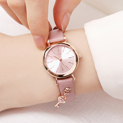 OST - Love Key Pink Leather Watch