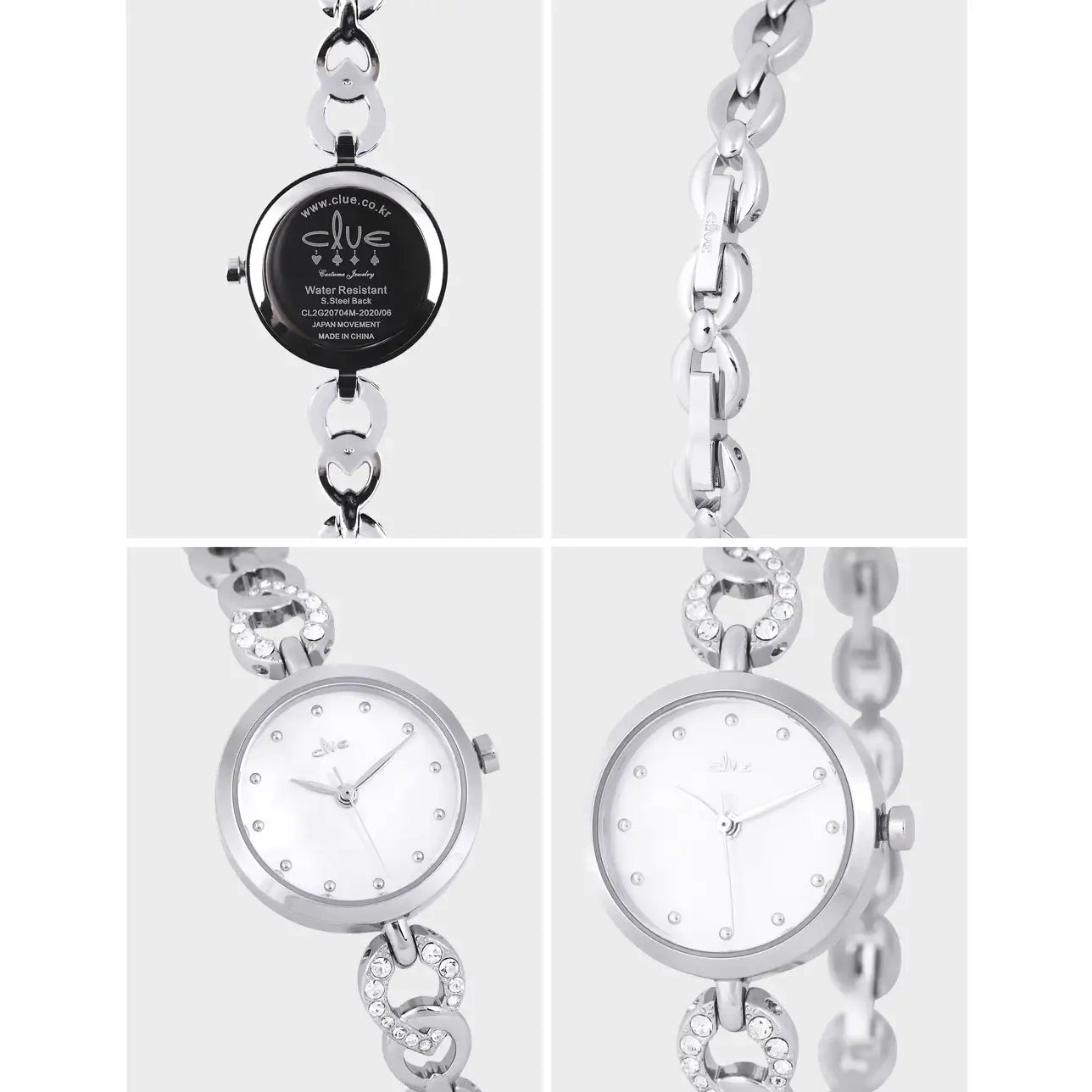 CLUE - Lovely White Link Silver Metal Watch - CLUE - Watches - Harumio