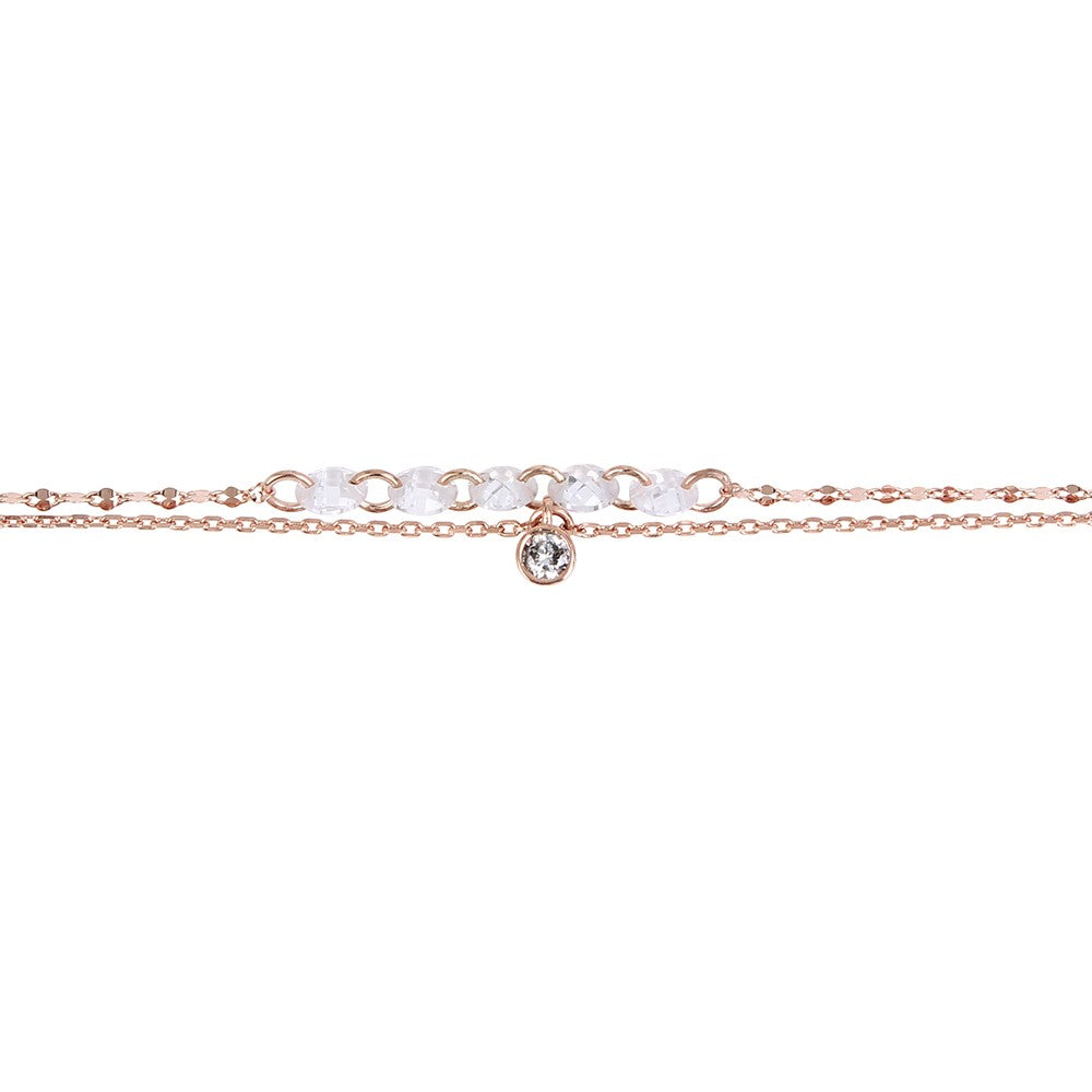 CLUE - Cut Crystal Chain Silver Bracelet