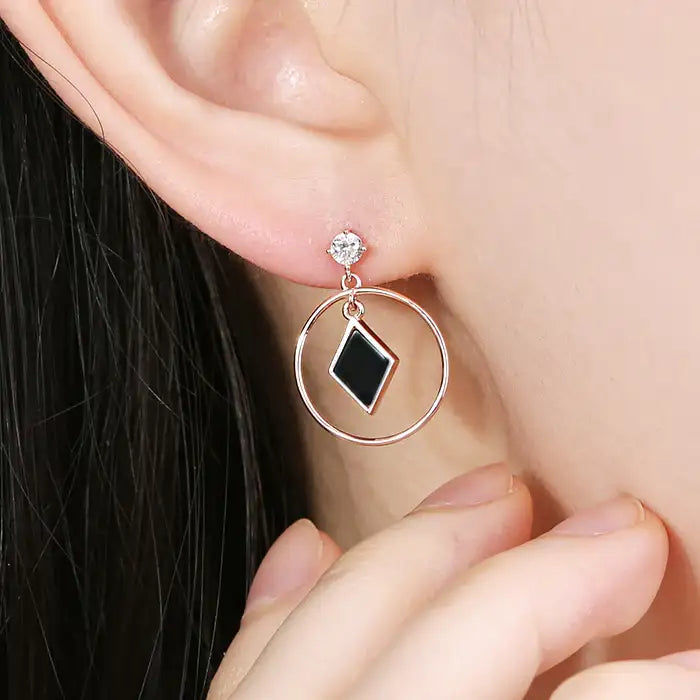 OST - Square Pearl Point Long Clutch Earrings - OST - Jewelry - Harumio