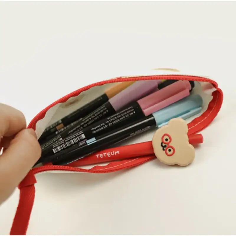 Teteum - Cotton Red Pencil Case - Teteum - Stationary - Harumio