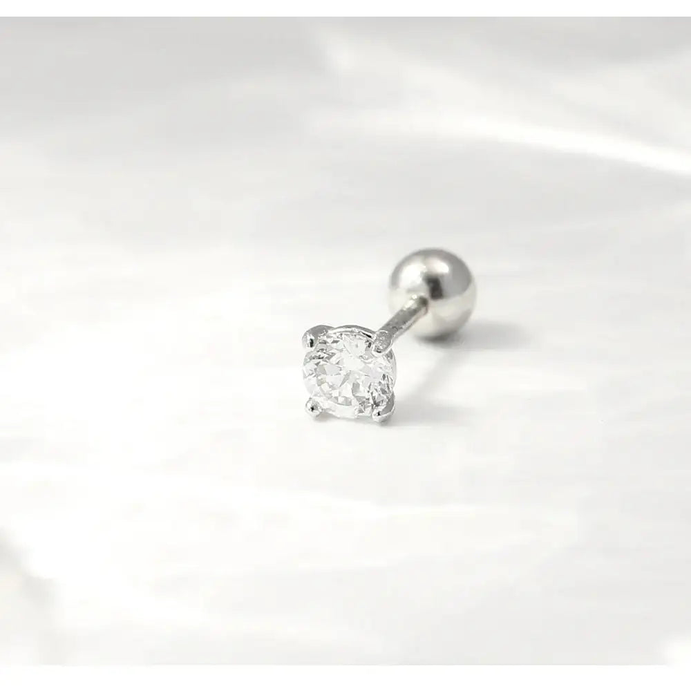 OST - Simulated Diamond 0.3ct Solitaire Ear Pierce - OST - Jewelry - Harumio