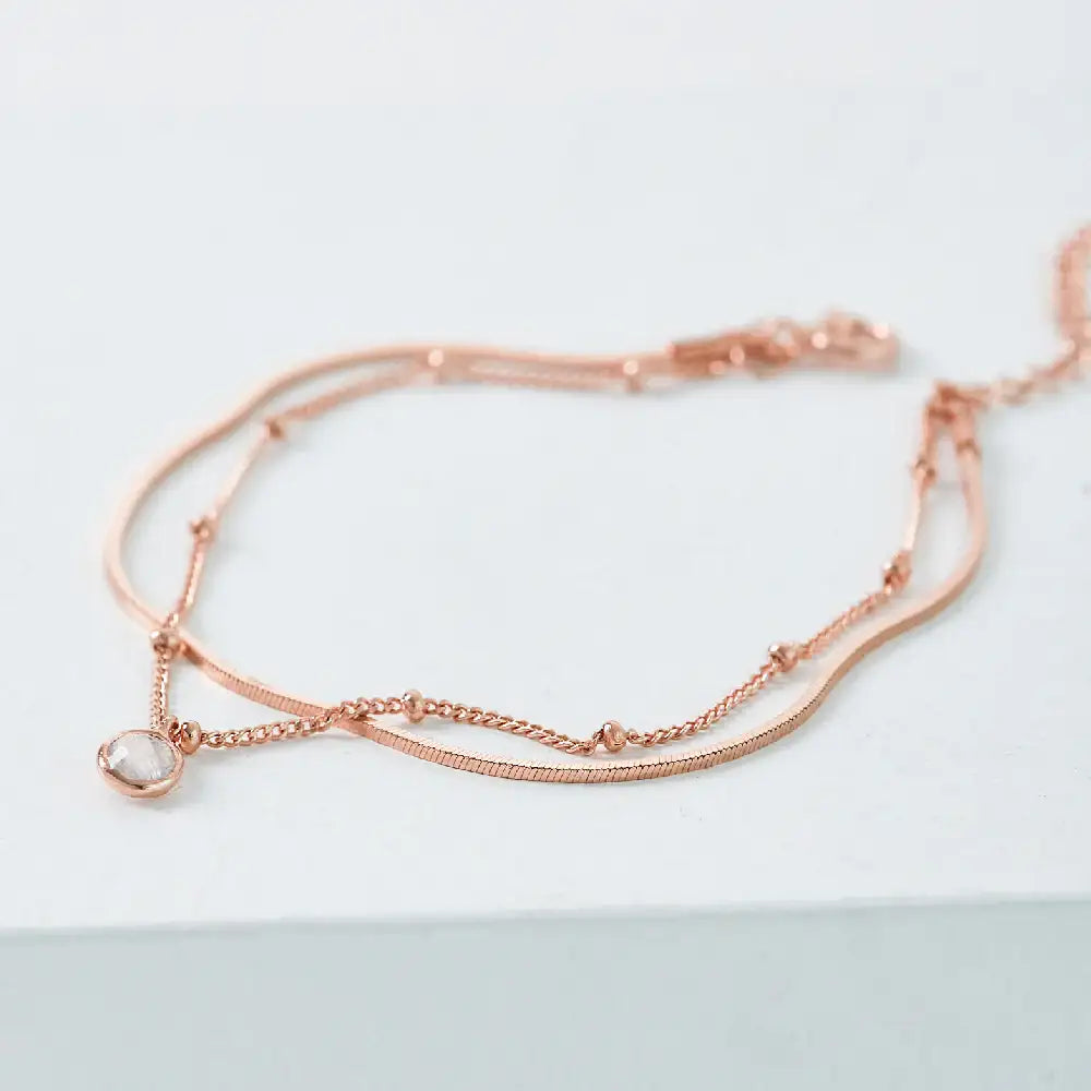 CLUE - Wish Spell Natural Stone Integrated Layered Silver Bracelet - CLUE - Jewelry - Harumio