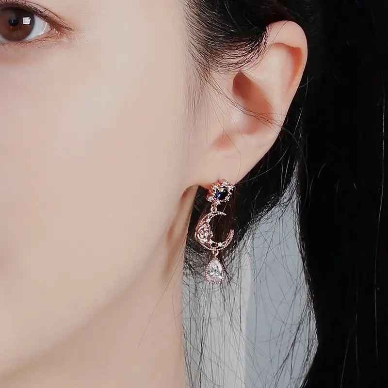 Saint Tail x Clue - Aurora Moonlight Silver Earrings - CLUE - Jewelry - Harumio