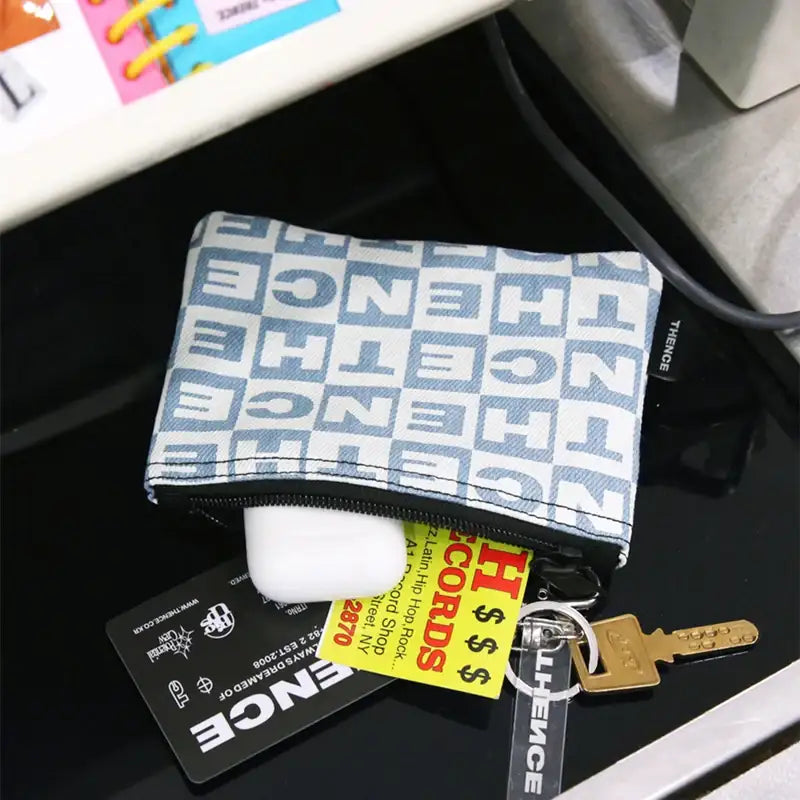 THENCE - Denim Mini Pouch CB Logo - THENCE - Pouch - Harumio
