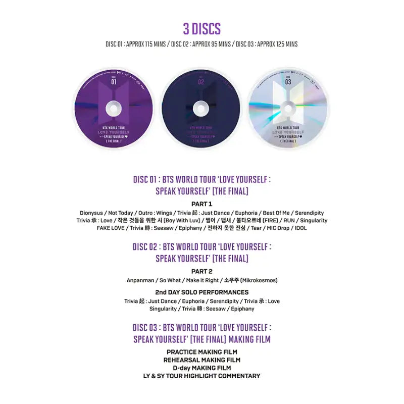 BTS - World Tour 'Love Yourself: Speak Yourself' [The Final] Blu-ray - BTS - DVD - Harumio