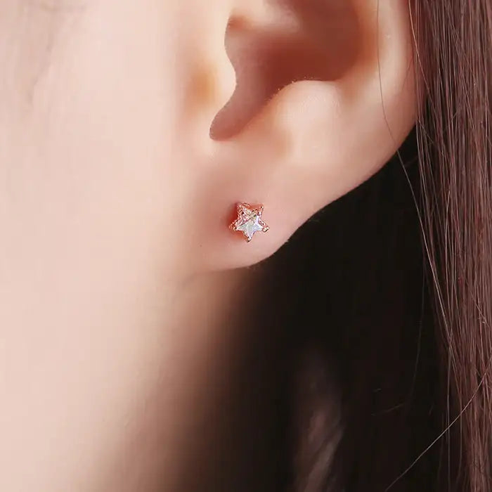 OST - Winter Gift Box Rose Gold Ear Pierce Set - OST - Jewelry - Harumio