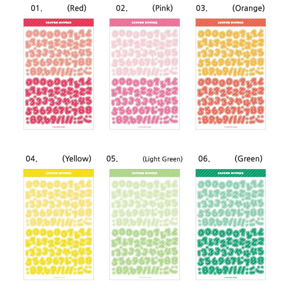 WANNATHIS - Crayon Alphabet Number Sticker Set - WANNATHIS - Accesories - Harumio