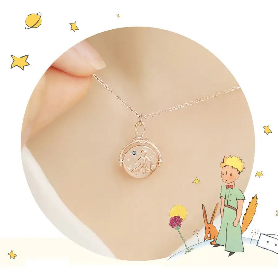Le Petit Prince x OST - Double-sided Planet Rose Gold Coin Necklace - OST - Accessories, Jewelry - Harumio