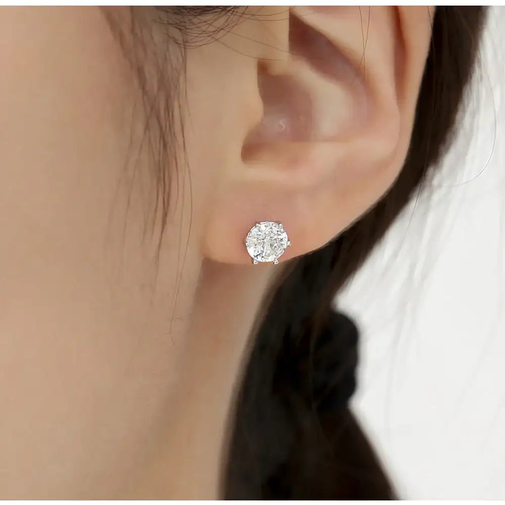 OST - Simulated Diamond 1ct Solitaire Ear Pierce - OST - Jewelry - Harumio