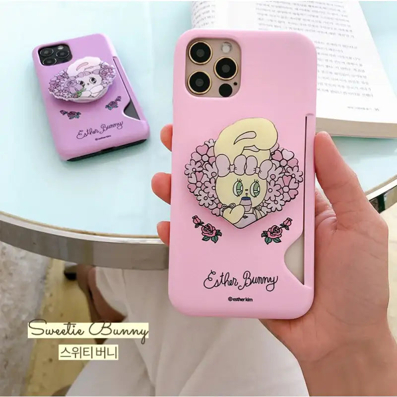 Esther Bunny - Smart Tok Card Phone Case - Flower Series - Esther Bunny - Phone Cases - Harumio
