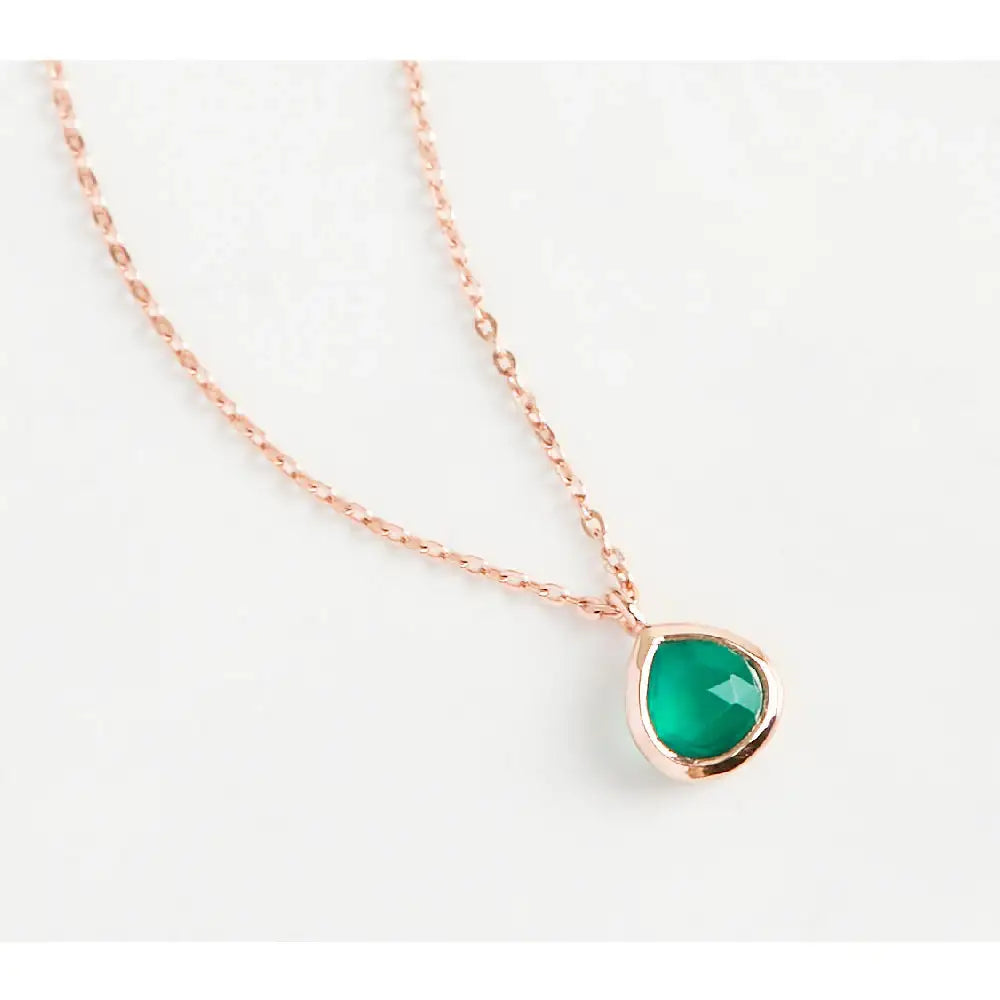 CLUE - Wish Spell Natural Stone Drop Silver Necklace - CLUE - Jewelry - Harumio
