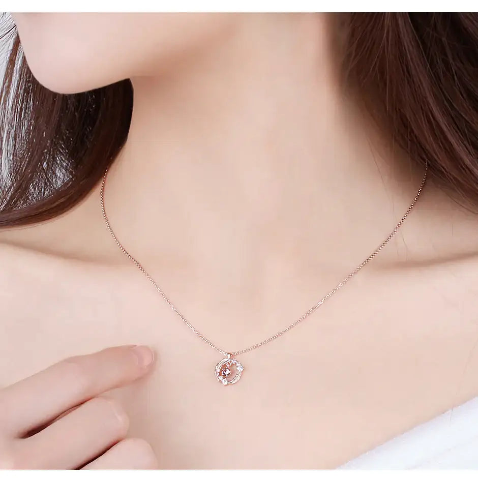 CLUE - Good Fortune January Feather Silver Necklace - CLUE - Jewelry - Harumio