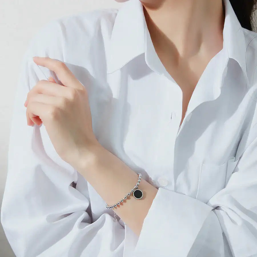 CLUE - Bubble Chain Onyx Black Surgical Steel Bracelet - CLUE - Jewelry - Harumio