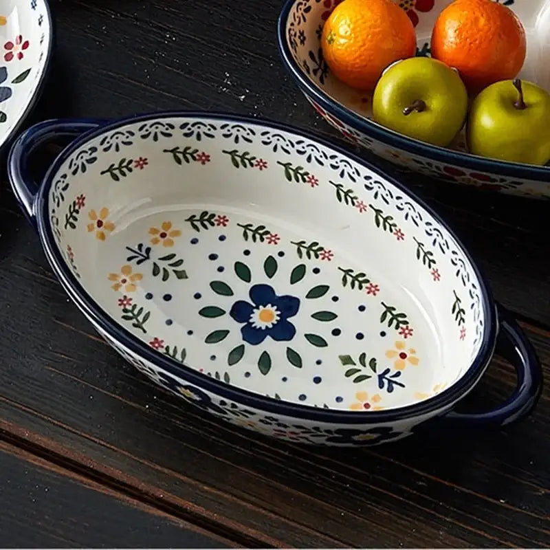Korean Fatima - Multi-purpose Oval Bowl With Two Handle - Modern House - Home & Living - Harumio