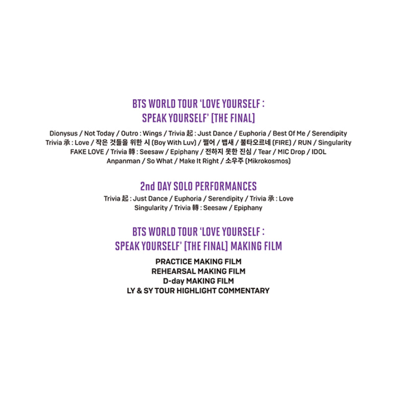 BTS - World Tour 'Love Yourself: Speak Yourself' [The Final] DIGITAL CODE