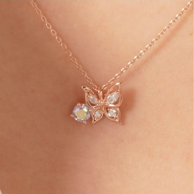 CLUE - Cubic Butterfly Shiny Silver Necklace