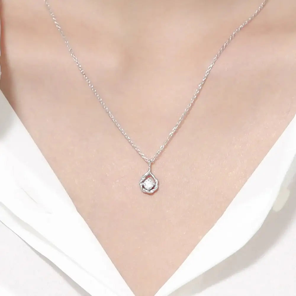 OST - Simulated Diamond 0.3ct Pure Drop Silver Necklace - OST - Jewelry - Harumio