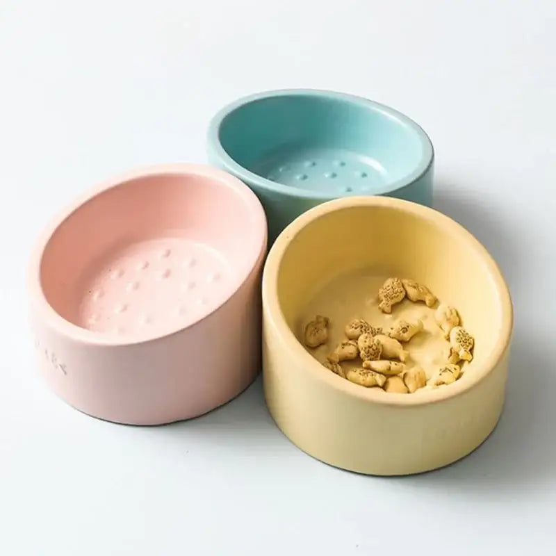 Yog!ssw - Pastel Dot Ceramic Bowl - Jungle Monster - Pet - Harumio