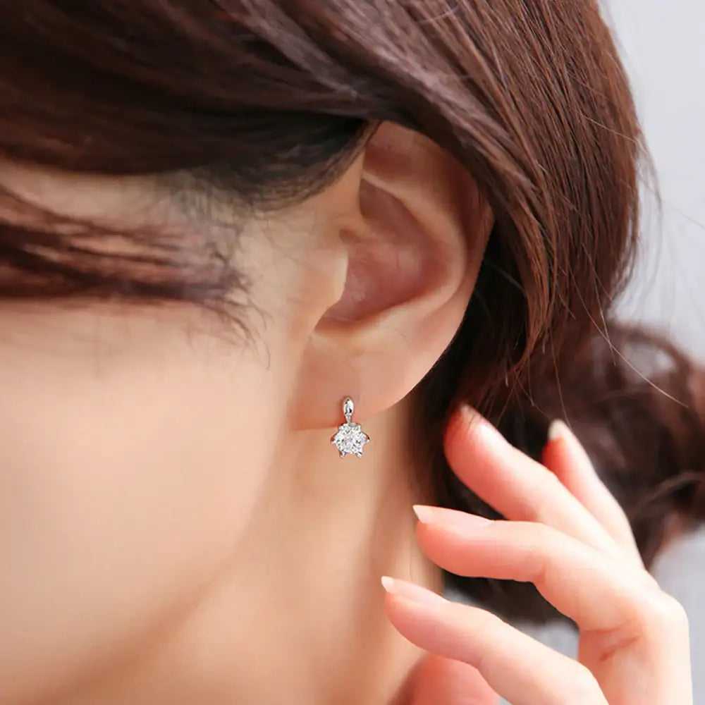 OST - Prong Setting Simulated Diamond Earring - OST - Jewelry - Harumio