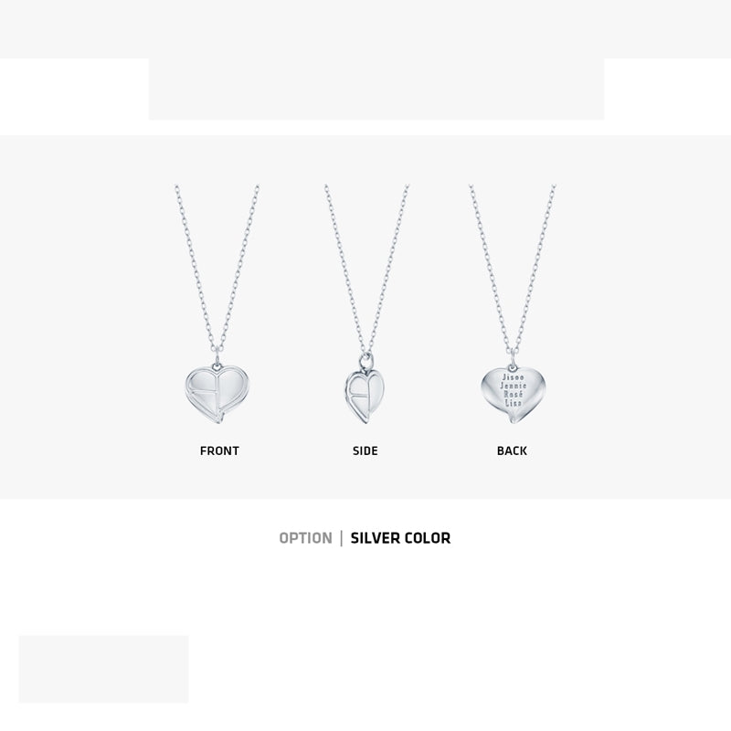 BlackPink - KIND Heart Logo Silver Necklace