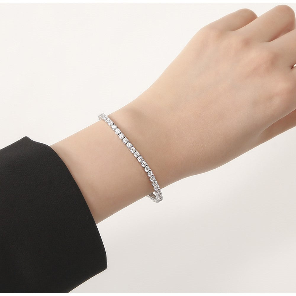 OST - Simulated Diamond Prong Chain Bracelet