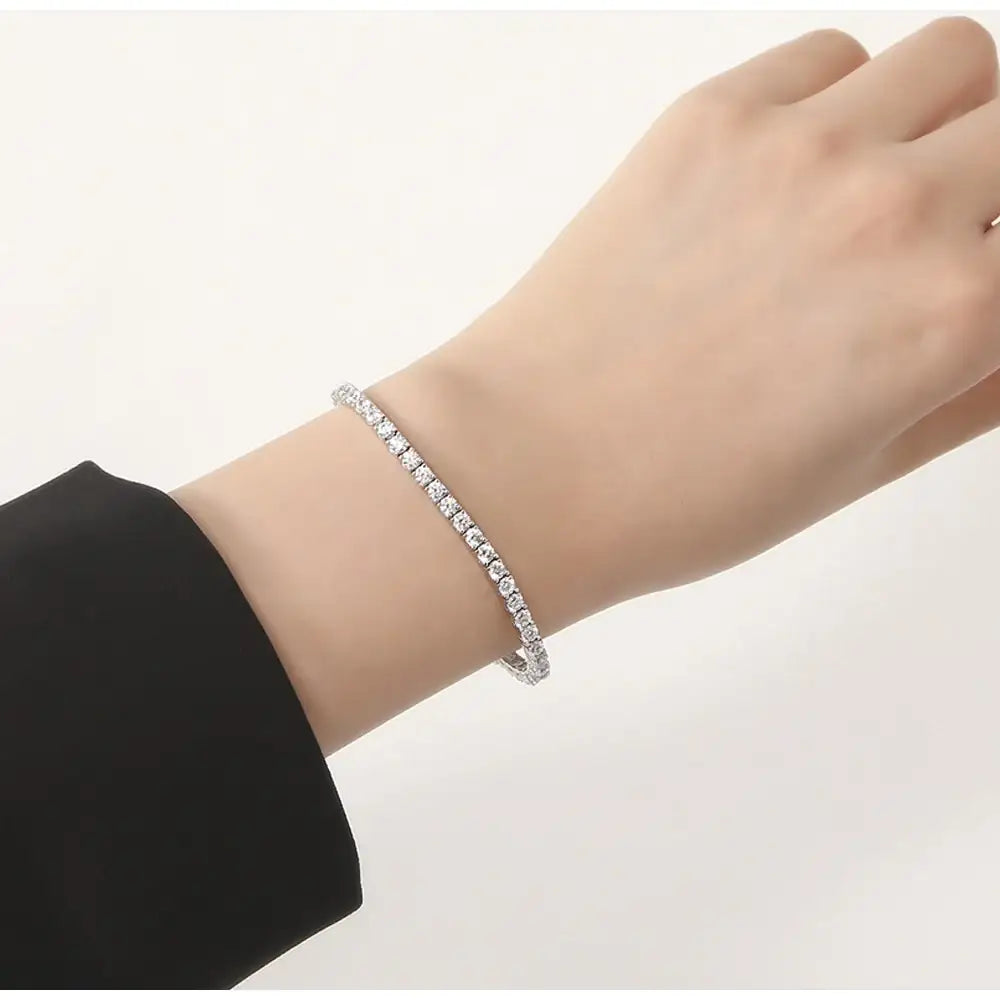 OST - Simulated Diamond Prong Chain Bracelet - OST - Jewelry - Harumio