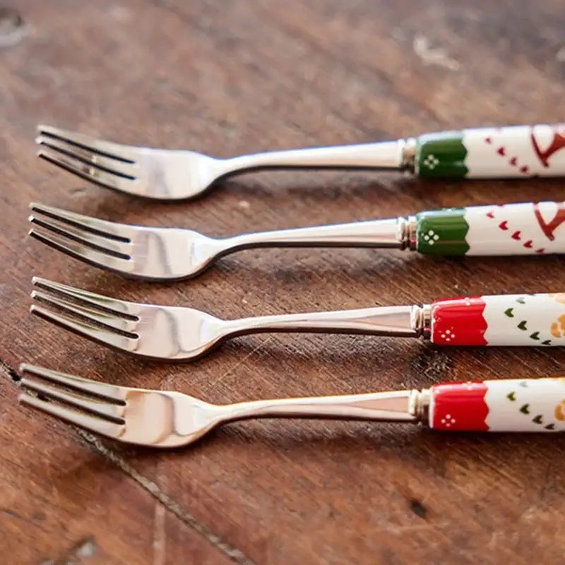 Korean Christmas Village - Tea Fork 4P Set - Modern House - Cutlery - Harumio