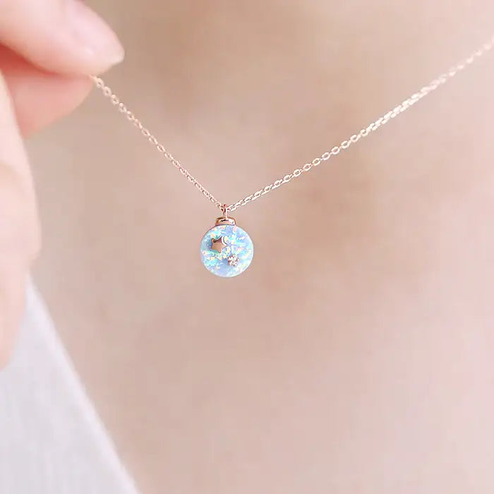 OST - Sky Blue Star Rose Gold Necklace - OST - Jewelry - Harumio