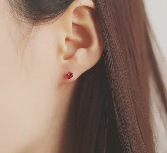 OST - Winter Red Heart Earrings Set - OST - Jewelry - Harumio
