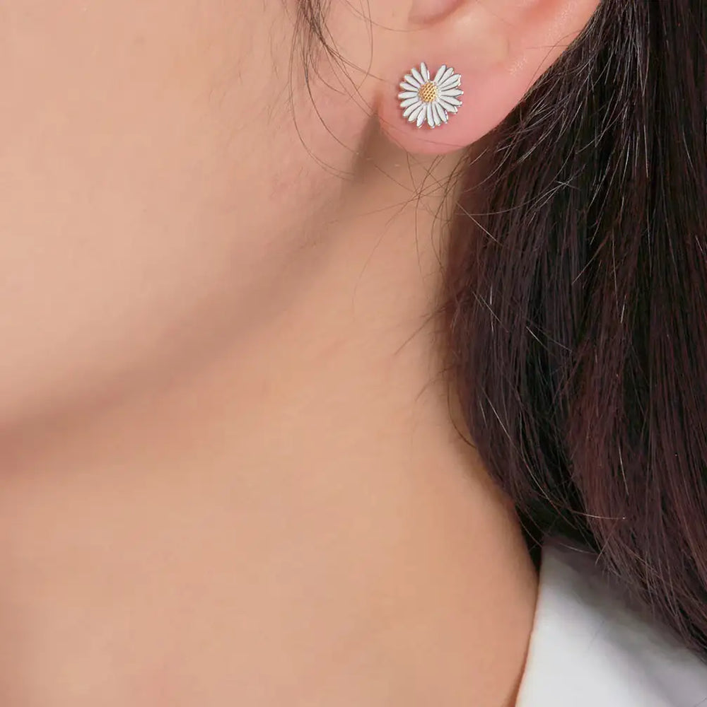 OST - Slit Daisy Silver Earrings - OST - Jewelry - Harumio
