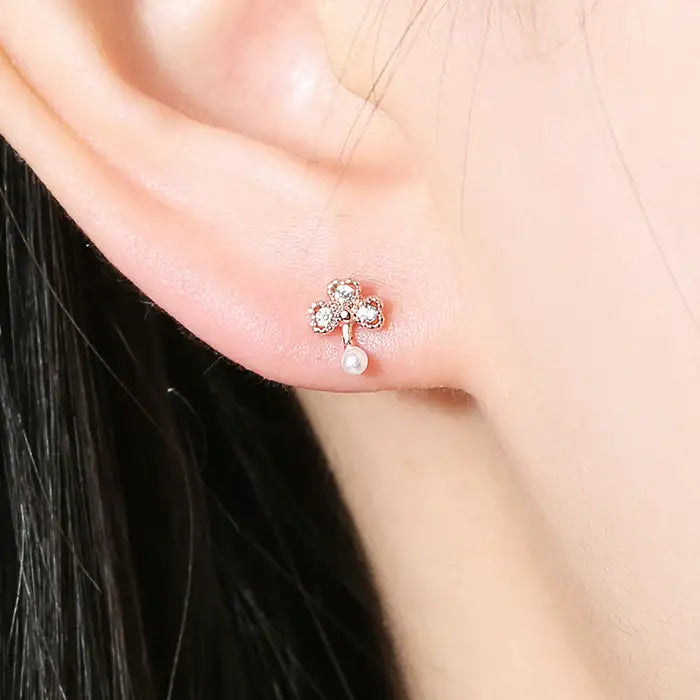 OST - Flower Rose Gold Ear Pierce Set - OST - Jewelry - Harumio