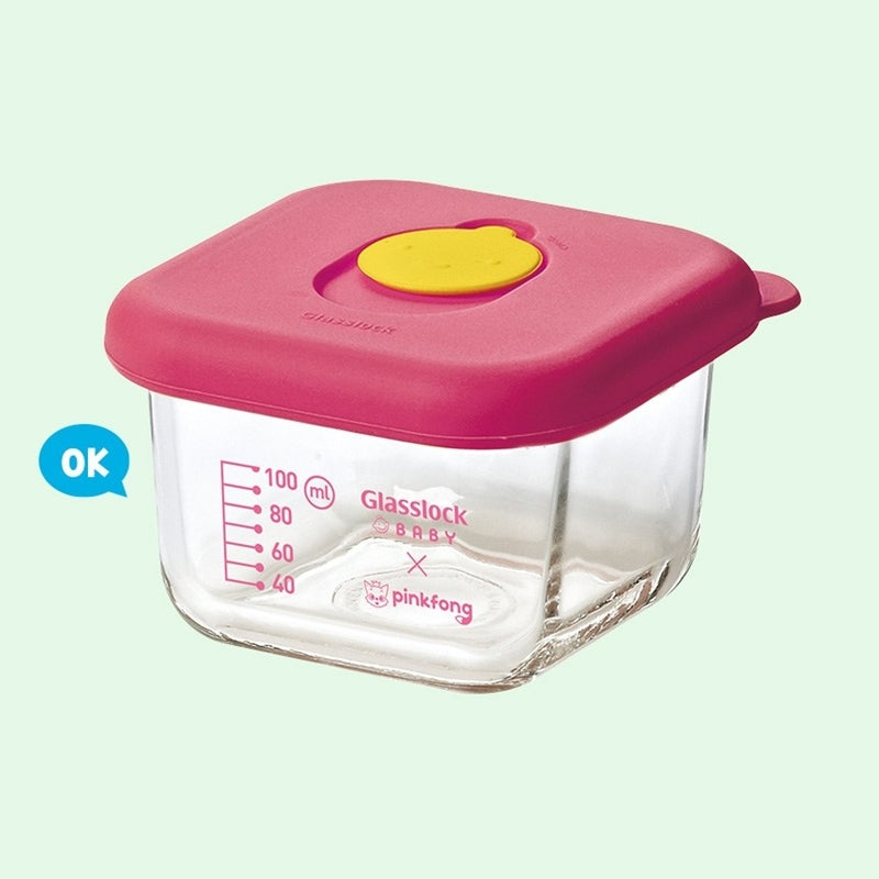 Glasslock BABY x pingfong - Slime Cap Baby Food Container 210ml 3P Set
