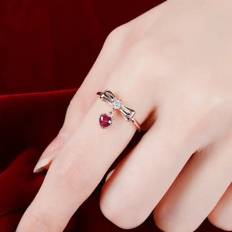 Saint Tail x Clue - Saint Heart Charm Silver Ring - CLUE - Jewelry - Harumio