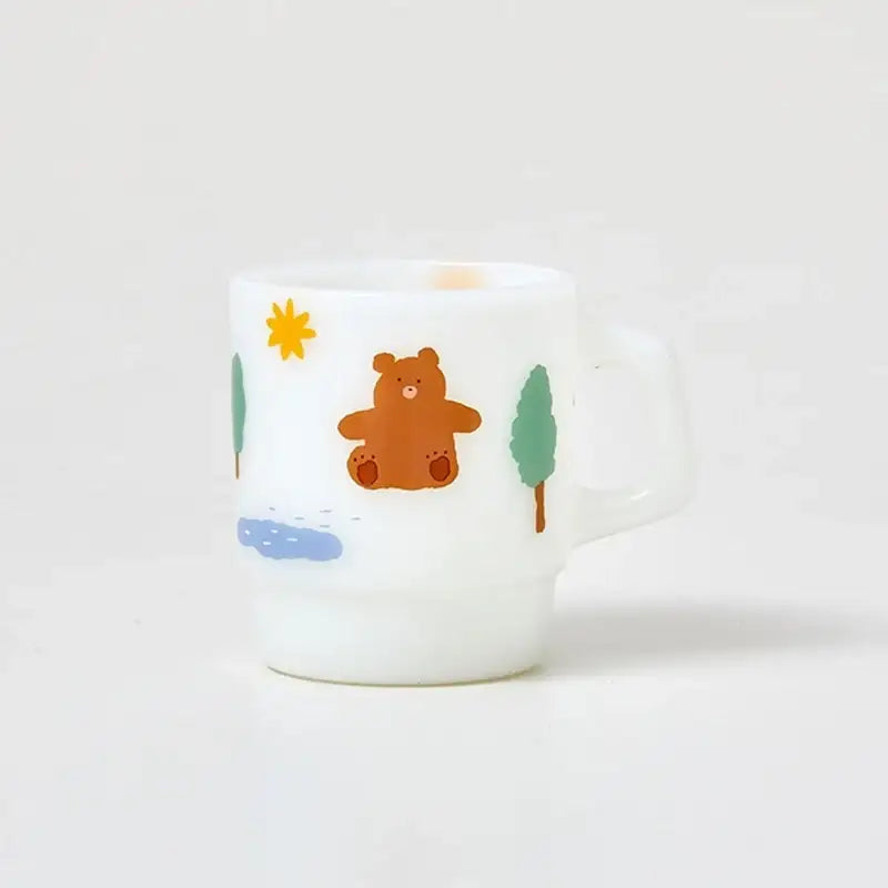 Korean Little Buddy - Milk Glass Mug - Modern House - Mugs - Harumio