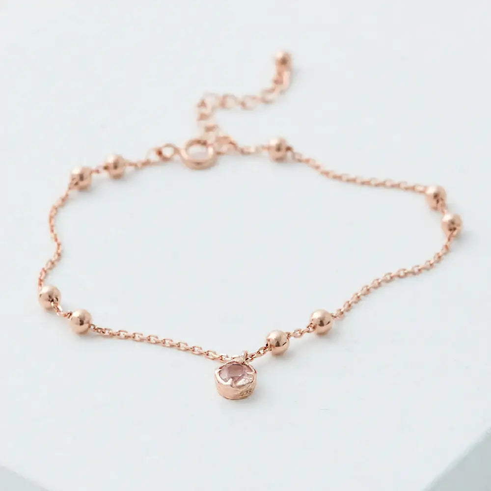 CLUE - Wish Spell Natural Stone Ball Chain Silver Bracelet - CLUE - Jewelry - Harumio