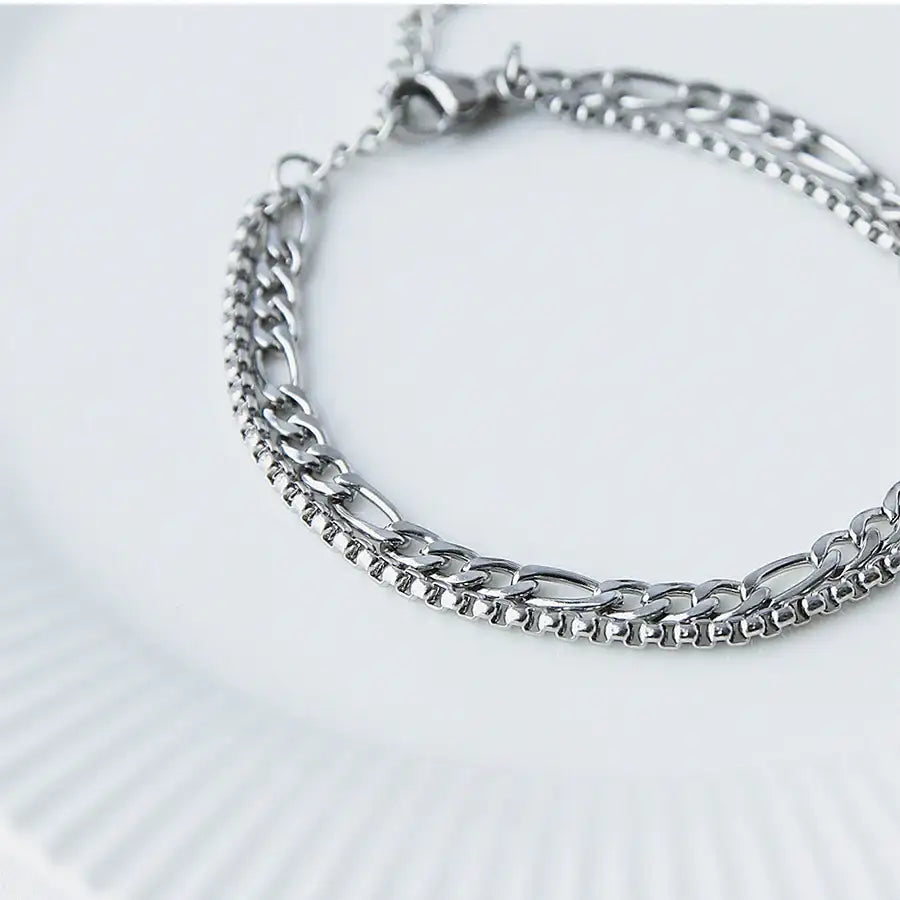 CLUE - Two-line Chain Surgical Steel Bracelet - CLUE - Jewelry - Harumio