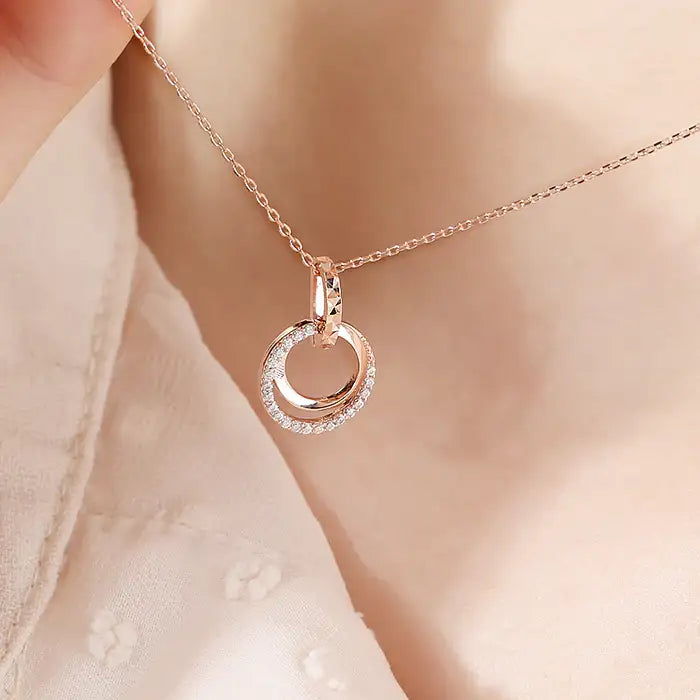 OST - Retro Circular Lock Silver Necklace - OST - Jewelry - Harumio