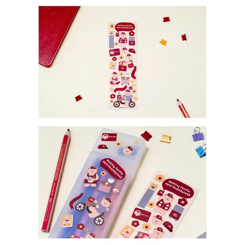 Big Issue x Lagomihome - Pencil Case & Big Bear Stickers Set - Big Issue Korea - Pencil Case - Harumio