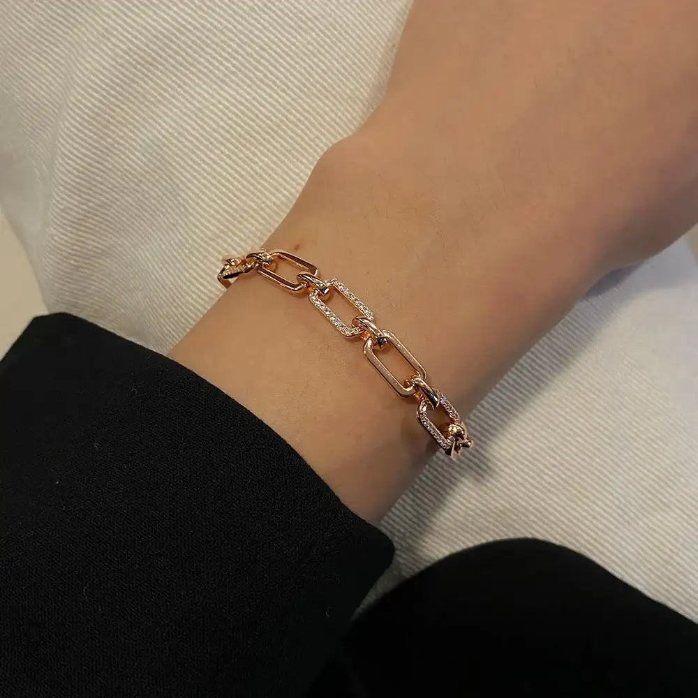 OST - Link Chain Rose Gold Bracelet