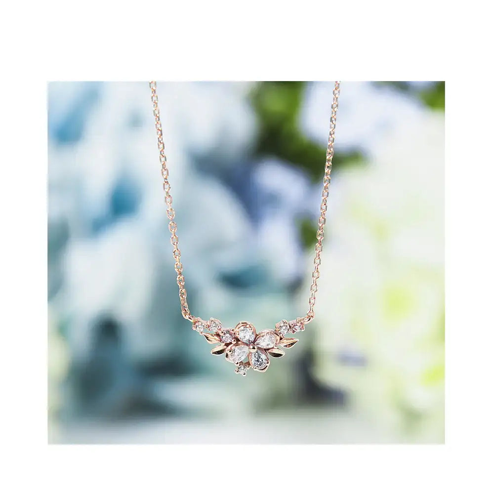CLUE - Purple Hydrangea Silver Necklace - CLUE - Jewelry - Harumio