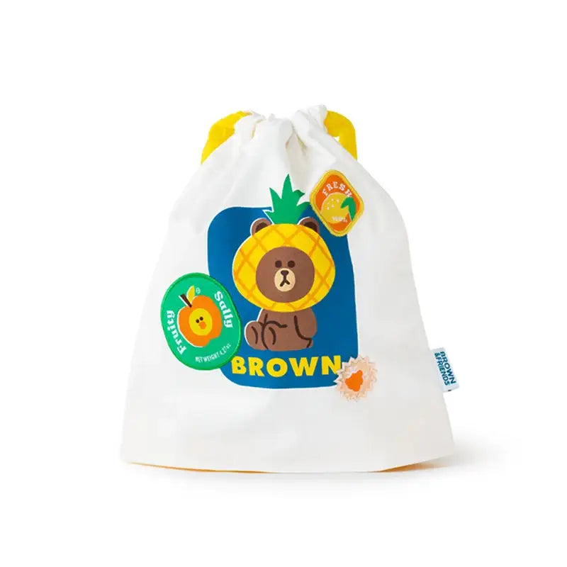 Line Friends - Brown Sally Fruity String Pouch - Line Friends - Pouch - Harumio