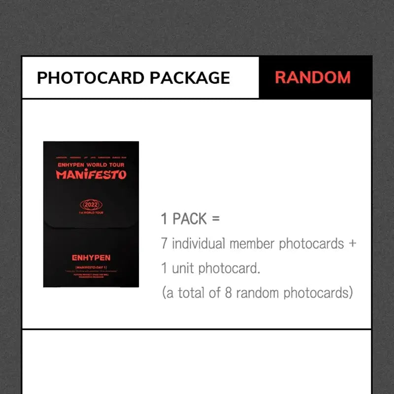 ENHYPEN - MANIFESTO - Trading Card - ENHYPEN - Collectible Trading Cards - Harumio