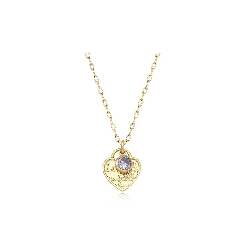 CLUE - 14K Gold Filled Eternal Tanzanite Stone Heart Necklace - CLUE - Jewelry - Harumio