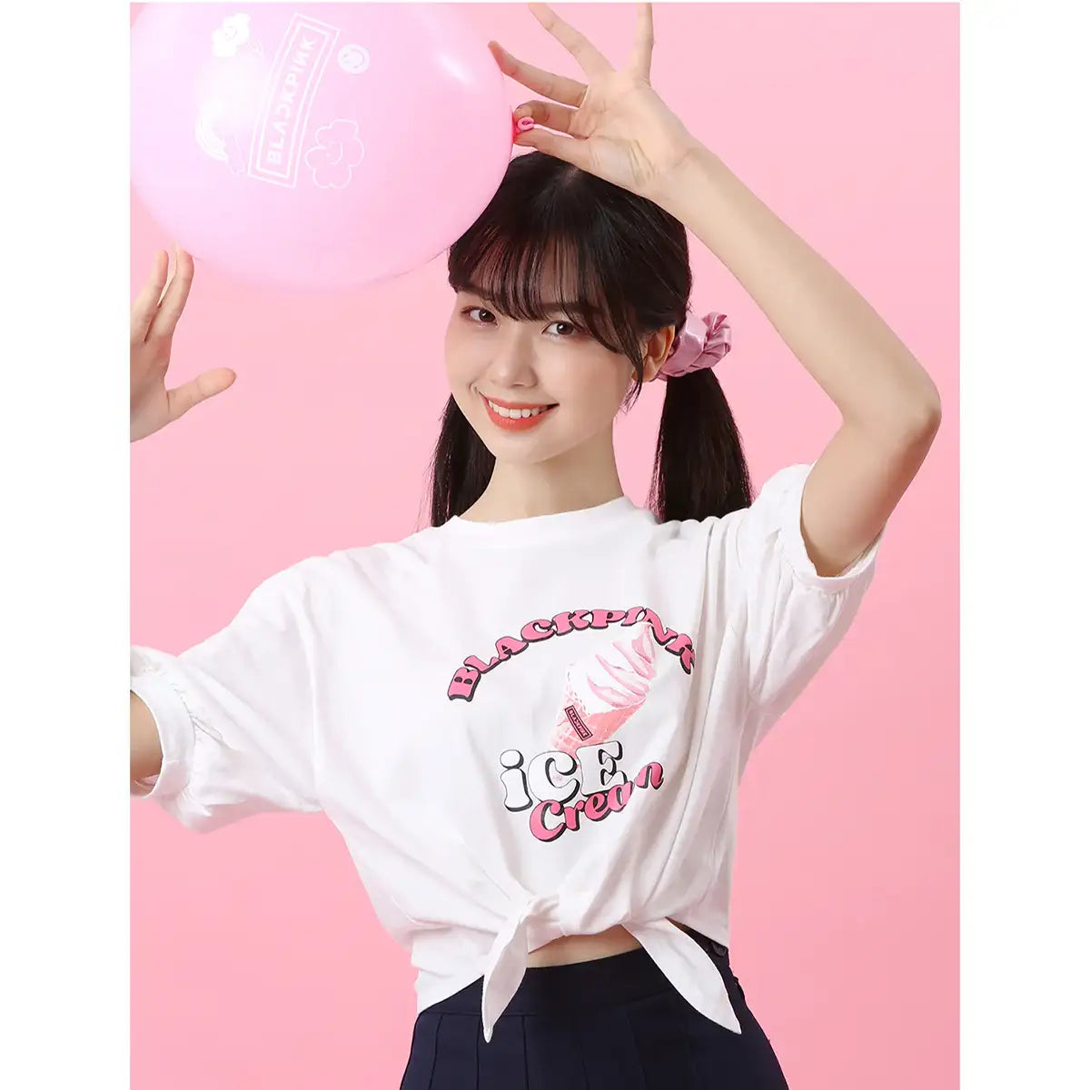 BlackPink - Ice Cream Tie Up T-Shirt - BlackPink - Accessories - Harumio