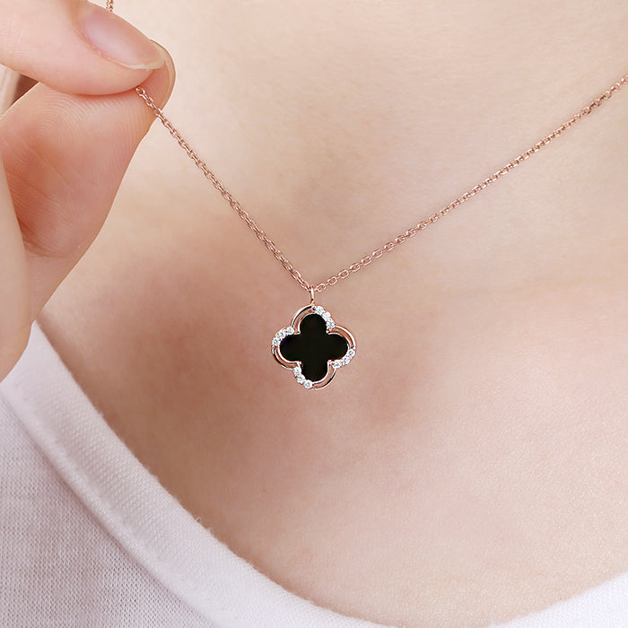 OST - Brilliant Onyx Silver Necklace