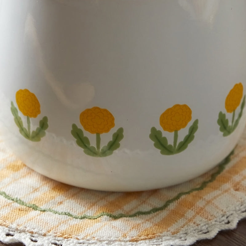 Korean L Dandelion - Enamel Round Mug